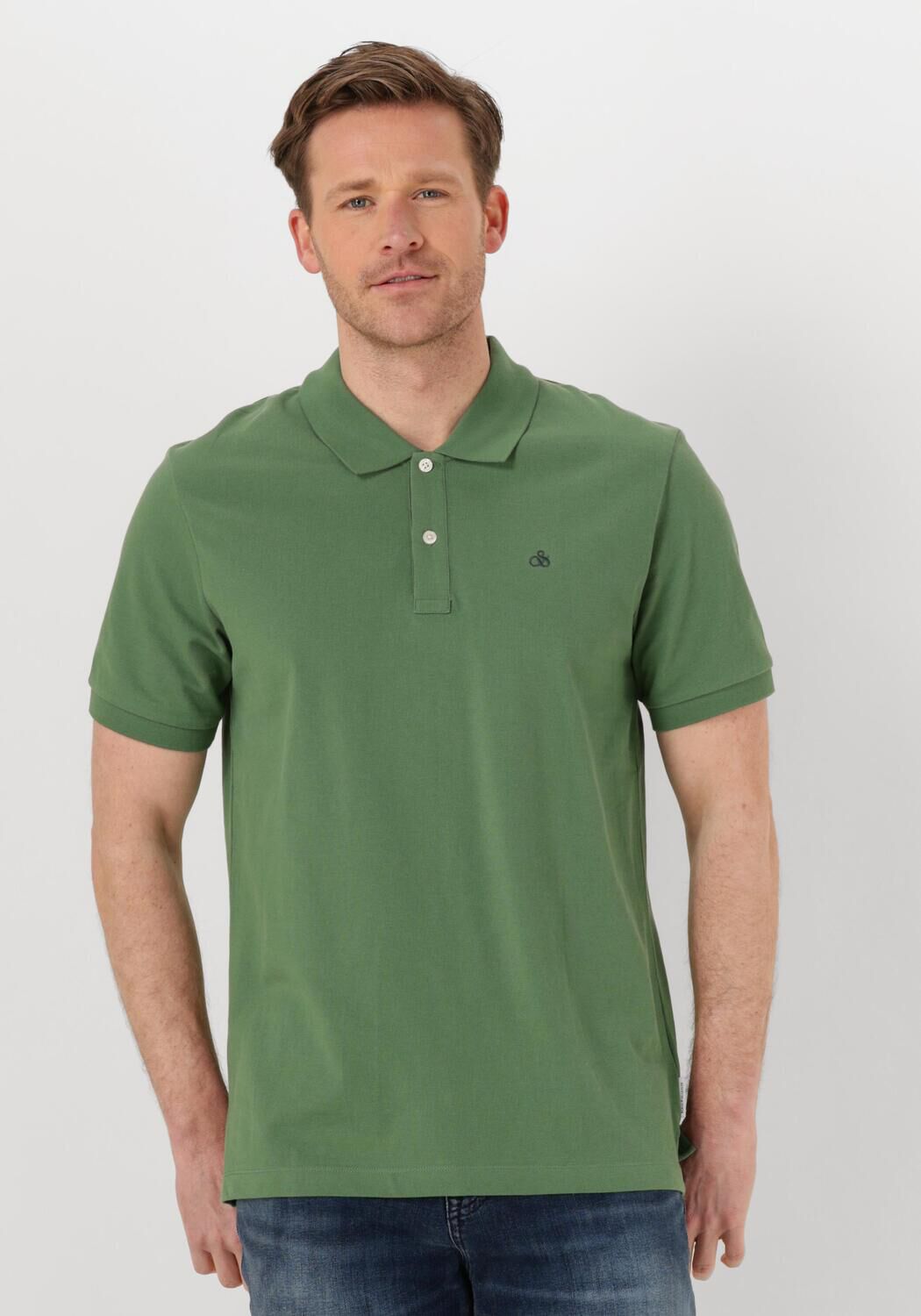 SCOTCH & SODA Heren Polo's & T-shirts Logo Pique Polo Groen