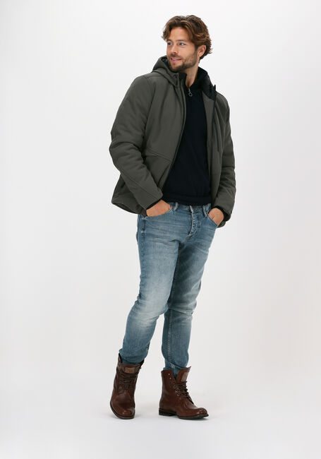 Donkergroene CAST IRON Gewatteerde jas SHORT JACKET SOFT SHELL ZEROYO - large