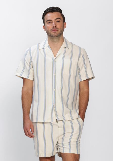 Ecru LES DEUX Casual overhemd LAWSON STRIPE SS SHIRT - large