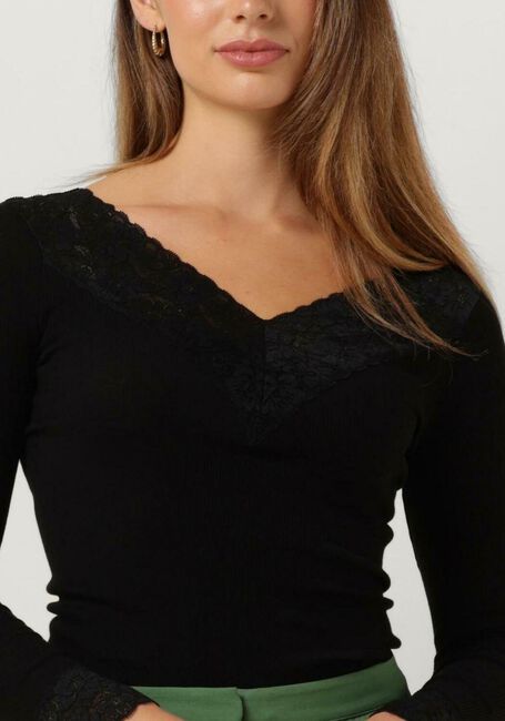 Zwarte ROSEMUNDE Top ORGANIC T-SHIRT LACE - large