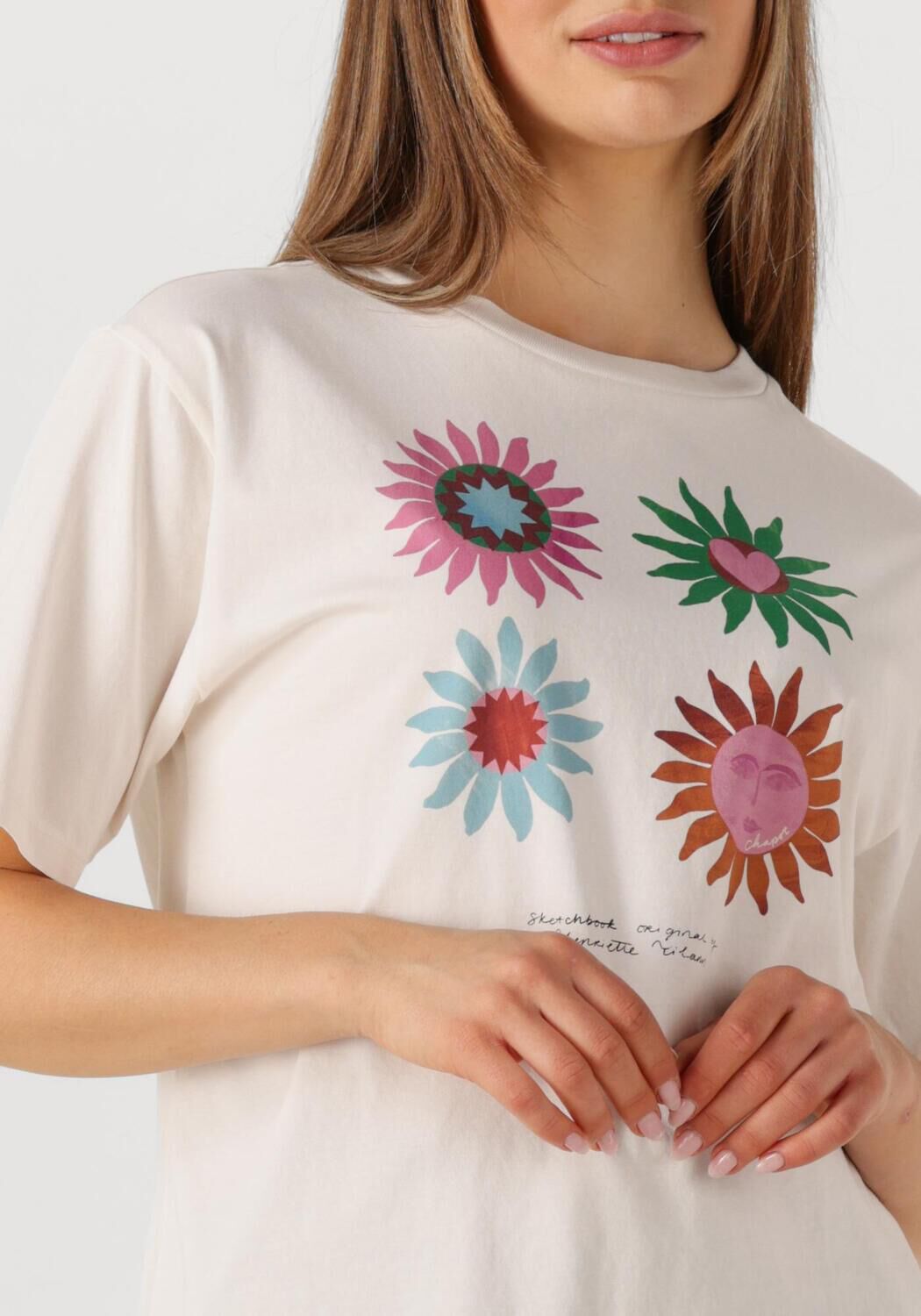 FABIENNE CHAPOT Dames Tops & T-shirts Steve Sketchbook T-shirt Ecru