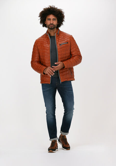 Oranje MILESTONE Leren jas DAMIANO - large