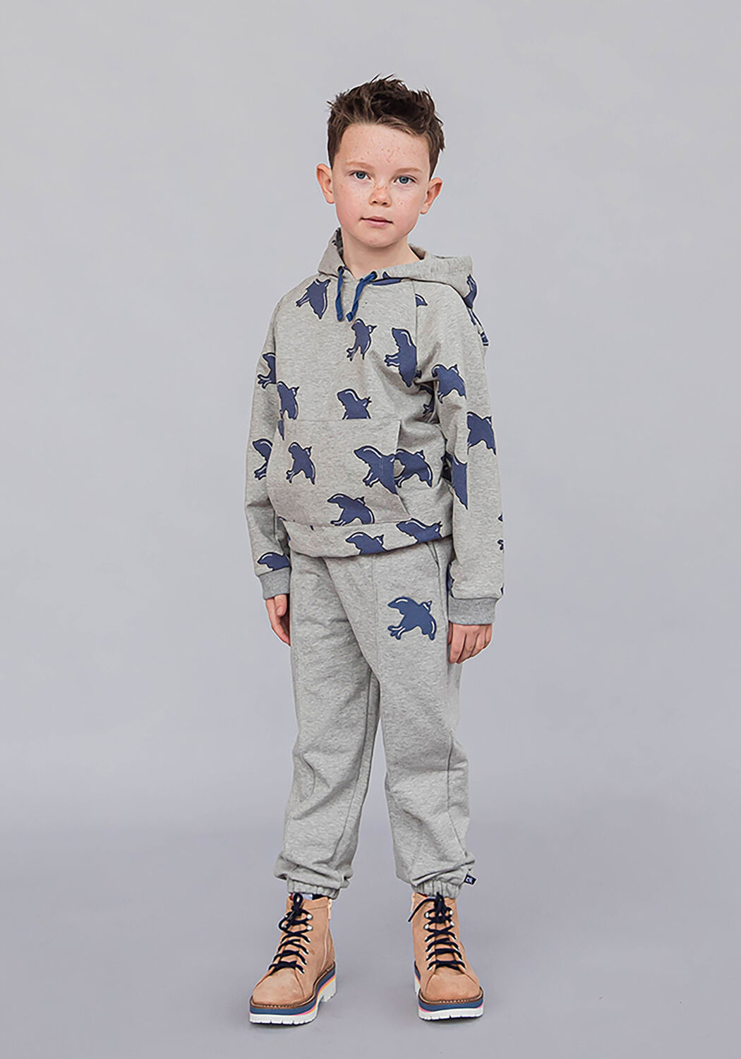 Grijze CARLIJNQ Joggingbroek FREE LIKE A BIRD - JOGGER - large