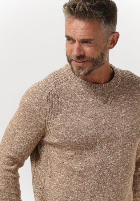 Groene CAST IRON Trui R-NECK REGULAR FIT COTTON MOULINE SLUB - large