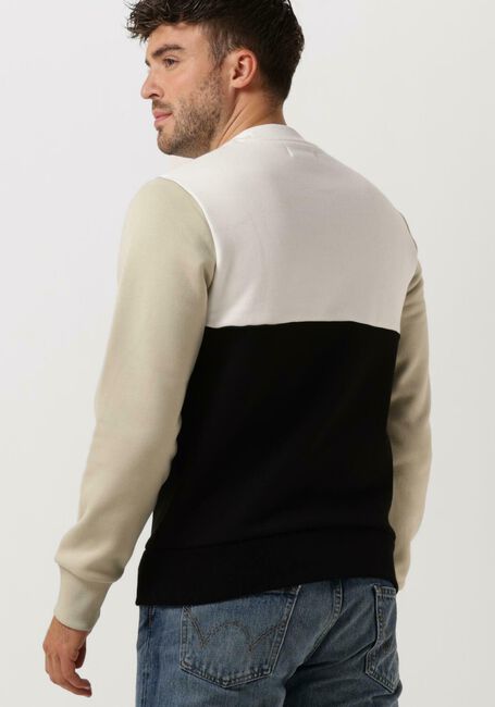 Grijze FRED PERRY Sweater COLOUR BLOCK SWEATSHIRT - large