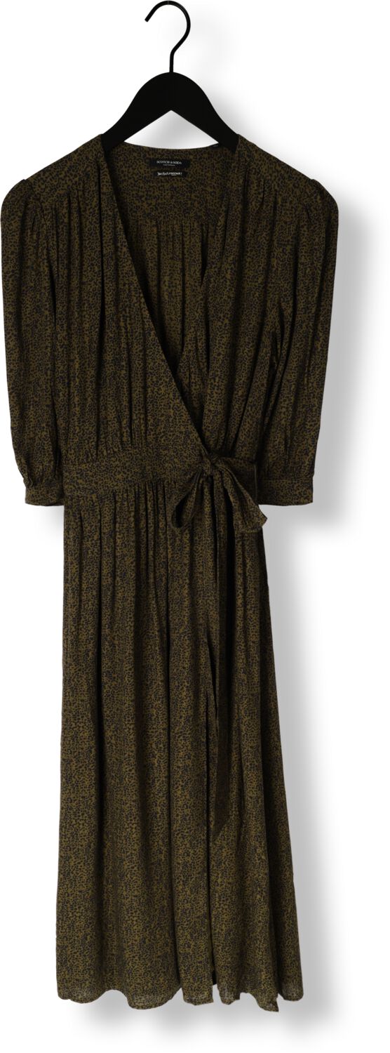 SCOTCH & SODA Dames Jurken Midi Wrap Dress Donkergroen