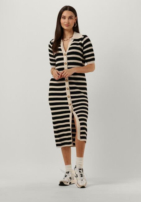 Zwarte Y.A.S. Midi jurk YASCROC SS MIDI KNIT DRESS - large