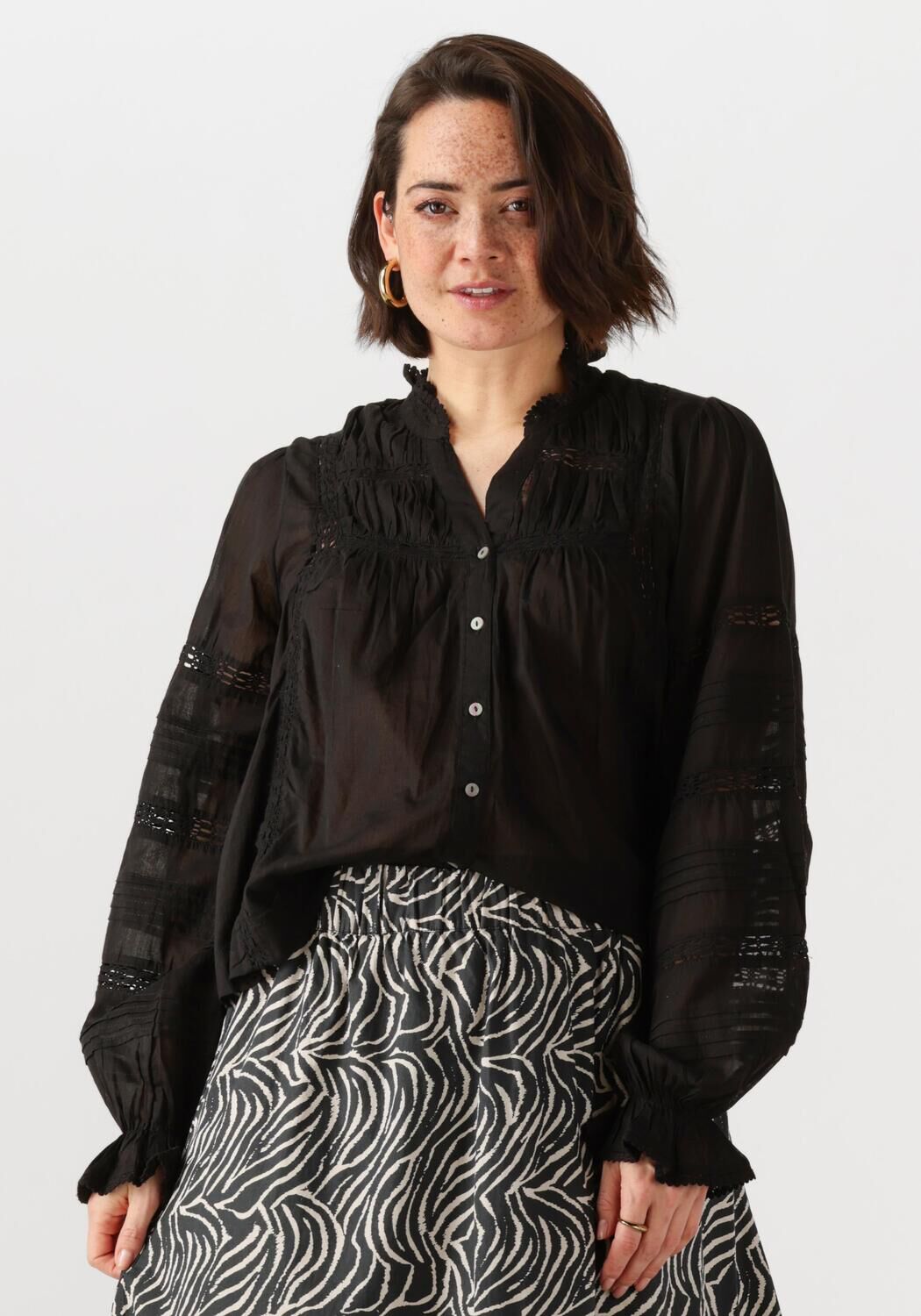 NEO NOIR Dames Blouses Lyla S Voile Blouse Zwart