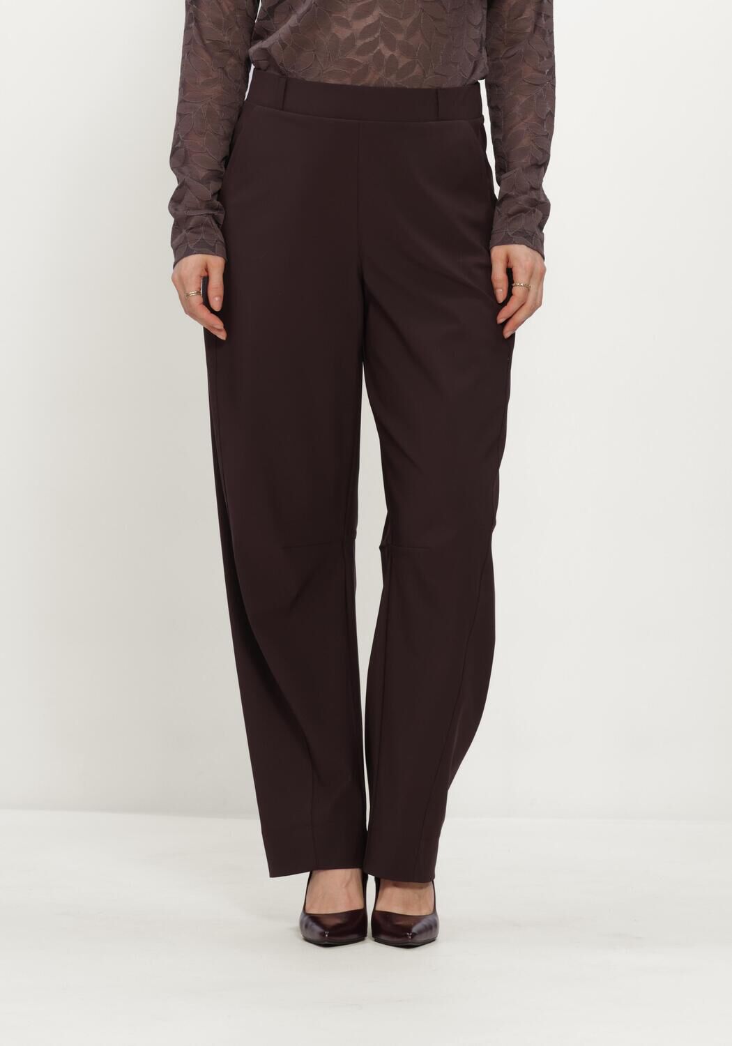 Bruine STUDIO ANNELOES Pantalon Marlise barrel trousers