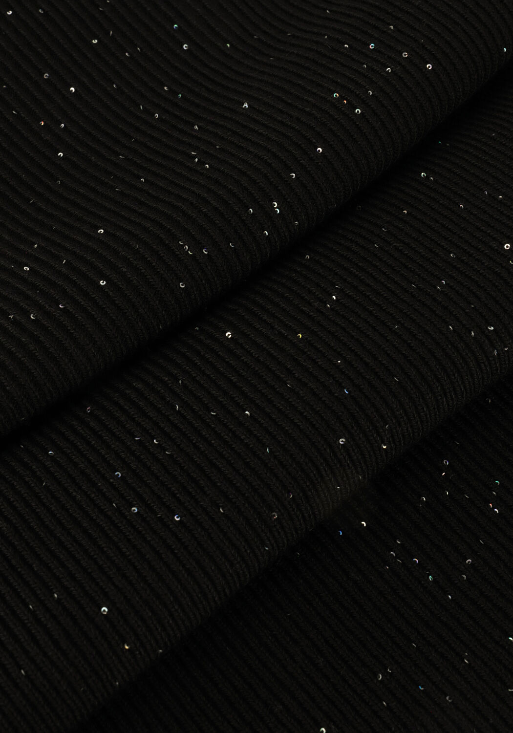 Zwarte GUESS Longsleeves LS MICRO SEQUIN RIB LEA SWTR - large