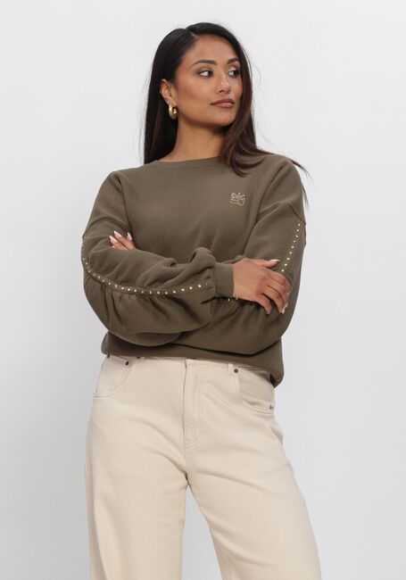 Khaki NUKUS Sweater OLIVIA PULLOVER STUDS - large