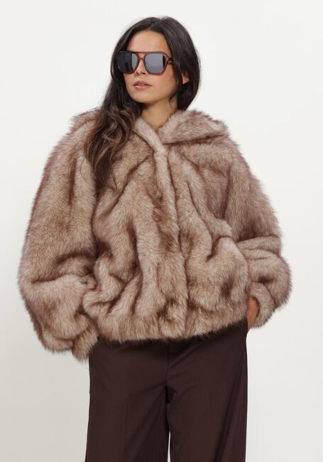 Beige STUDIO AR Faux fur jas HAILEY LONG FAUX MINK - large