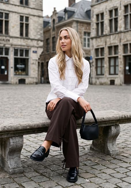 Witte NEO NOIR Blouses CAM POPLIN SHIRT - large