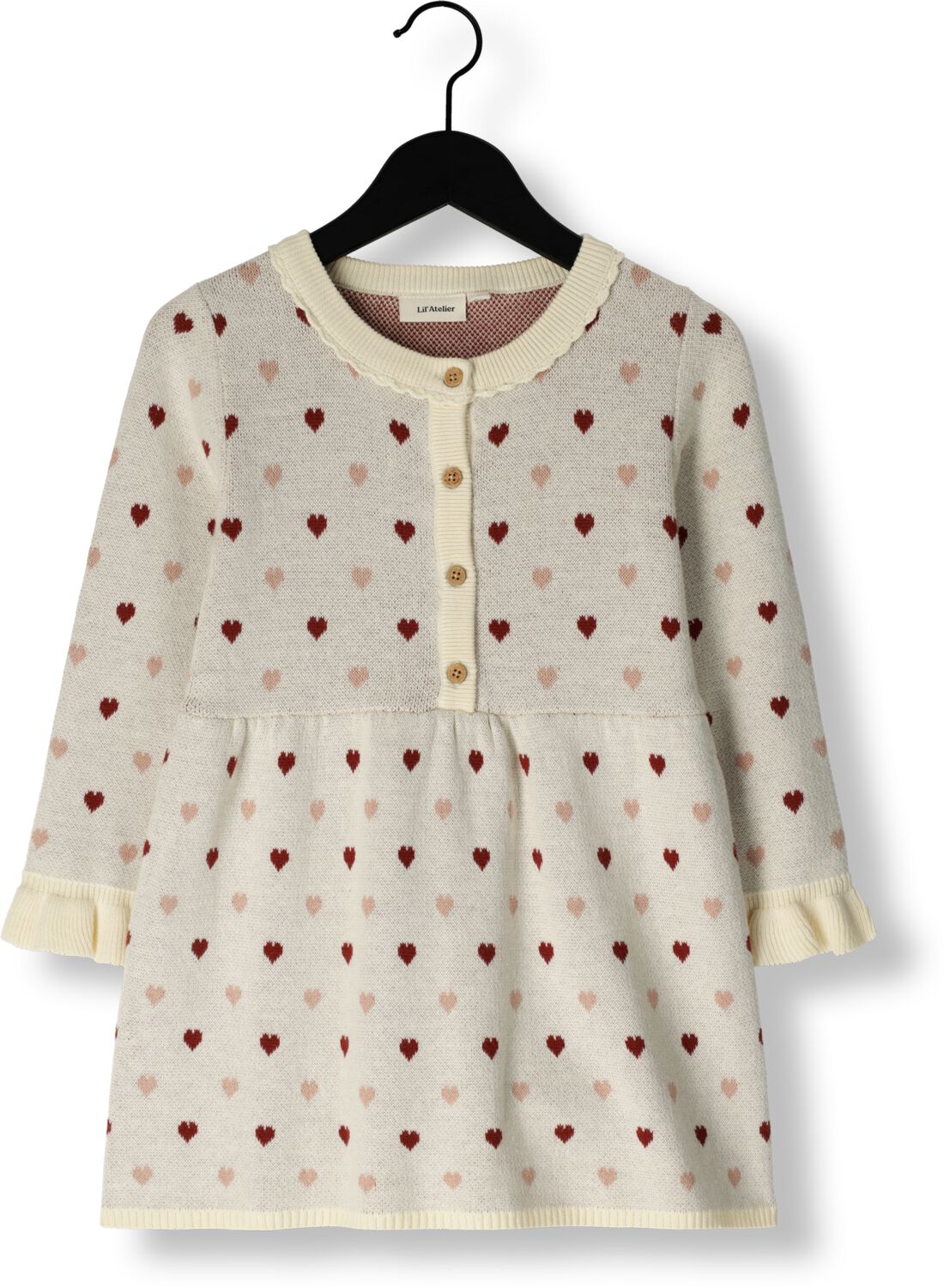 LIL' ATELIER Baby Jurken Nmfsaran Ls Knit Dress Heart Beige