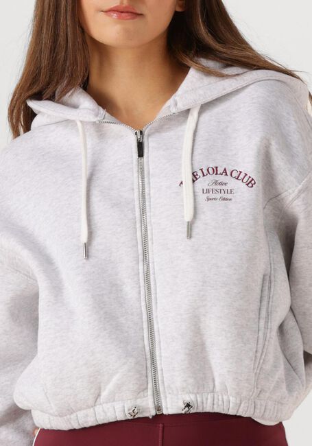 Lichtgrijze THE LOLA CLUB Sweater MAYA ZIP THROUGH HOODIE - large