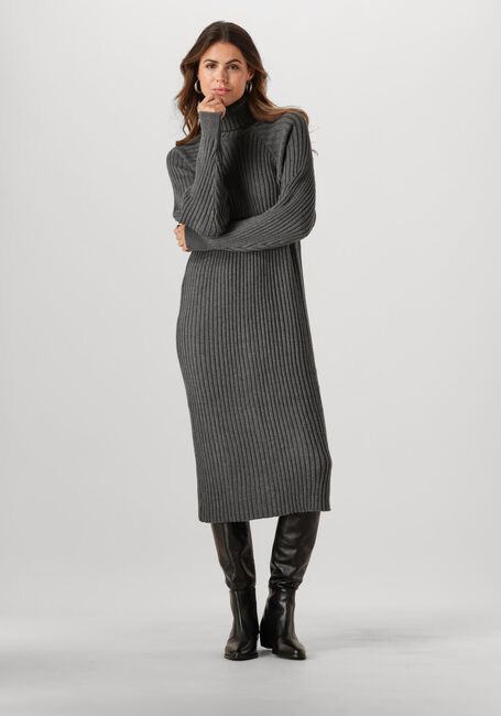 Grijze Y.A.S. Midi jurk YASMAVI KNIT MIDI ROLLNECK DRESS - large