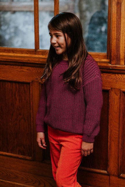 Paarse YUKI KIDSWEAR Trui CHUNKY KNITTED SWEATER - large