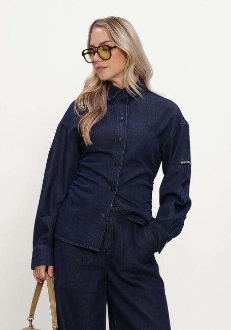 Blauwe ALIX THE LABEL Blouses LADIES WOVEN FITTED WAIST DENIM BLOUSE - large