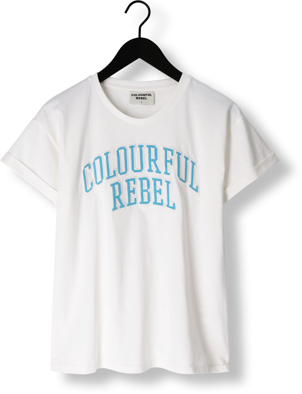 COLOURFUL REBEL Dames Tops & T-shirts Cr Patch Boxy Tee Wit