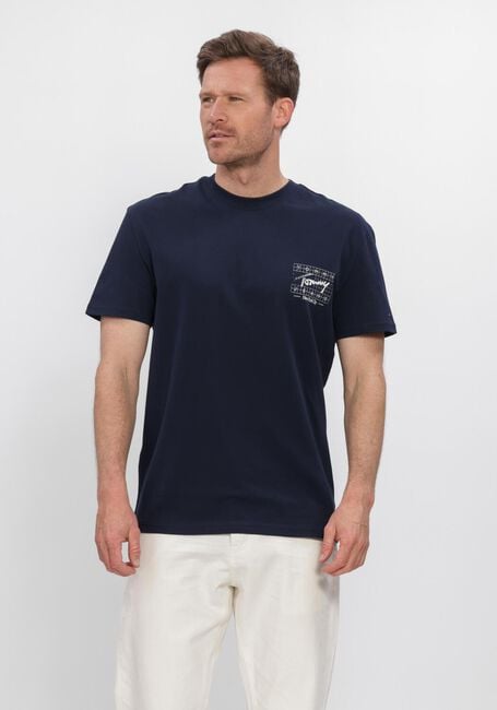 Donkerblauwe TOMMY JEANS Polo TJM REG SIGN FLAG SS TEE EXT - large