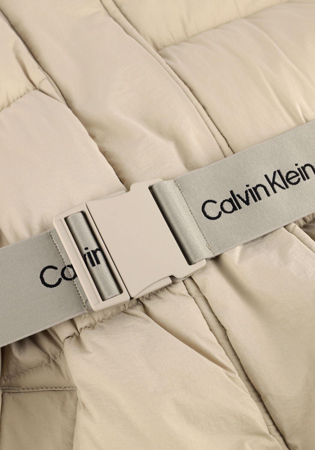 Beige CALVIN KLEIN Gewatteerde jas BELTED MIDWEIGHT LONG PUFFER - large