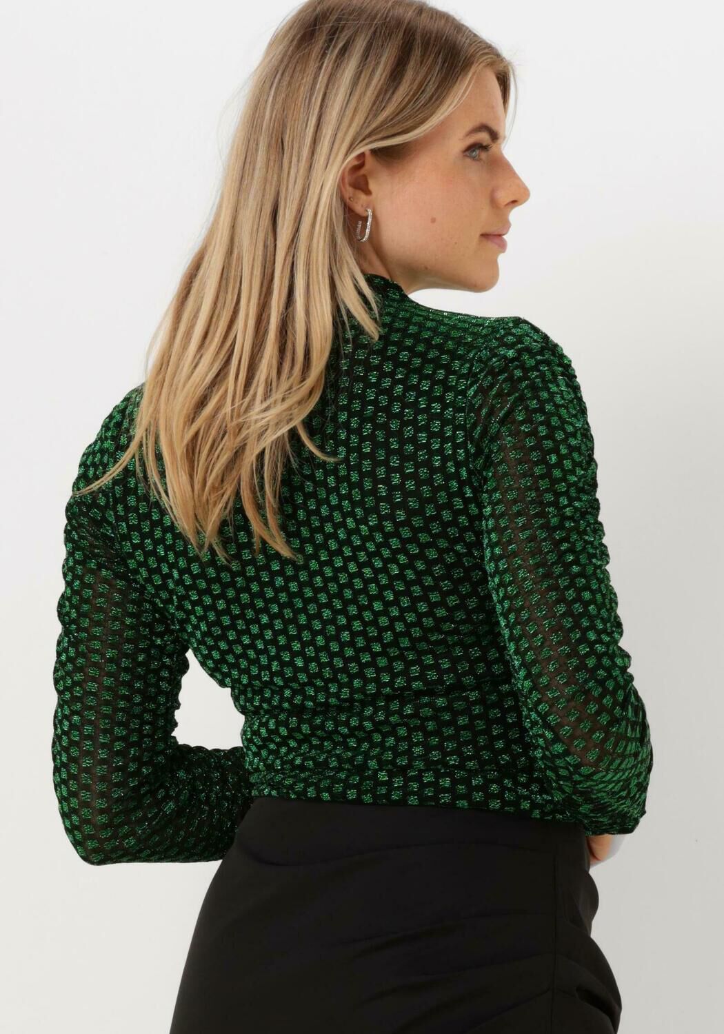 Y.A.S. Dames Tops & T-shirts Yassgrido Ls Top Donkergroen