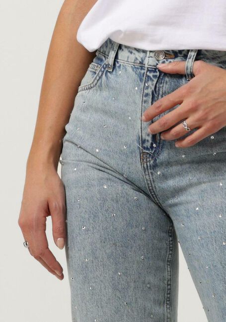 Lichtblauwe COLOURFUL REBEL Straight leg jeans JONES RHINESTONES DENIM - large