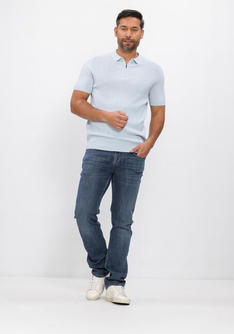 Lichtblauwe GENTI Polo POLO ZIP SS 1260 - large