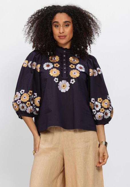 Donkerblauwe ANTIK BATIK Blouses AMANTINA BLOUSE - large