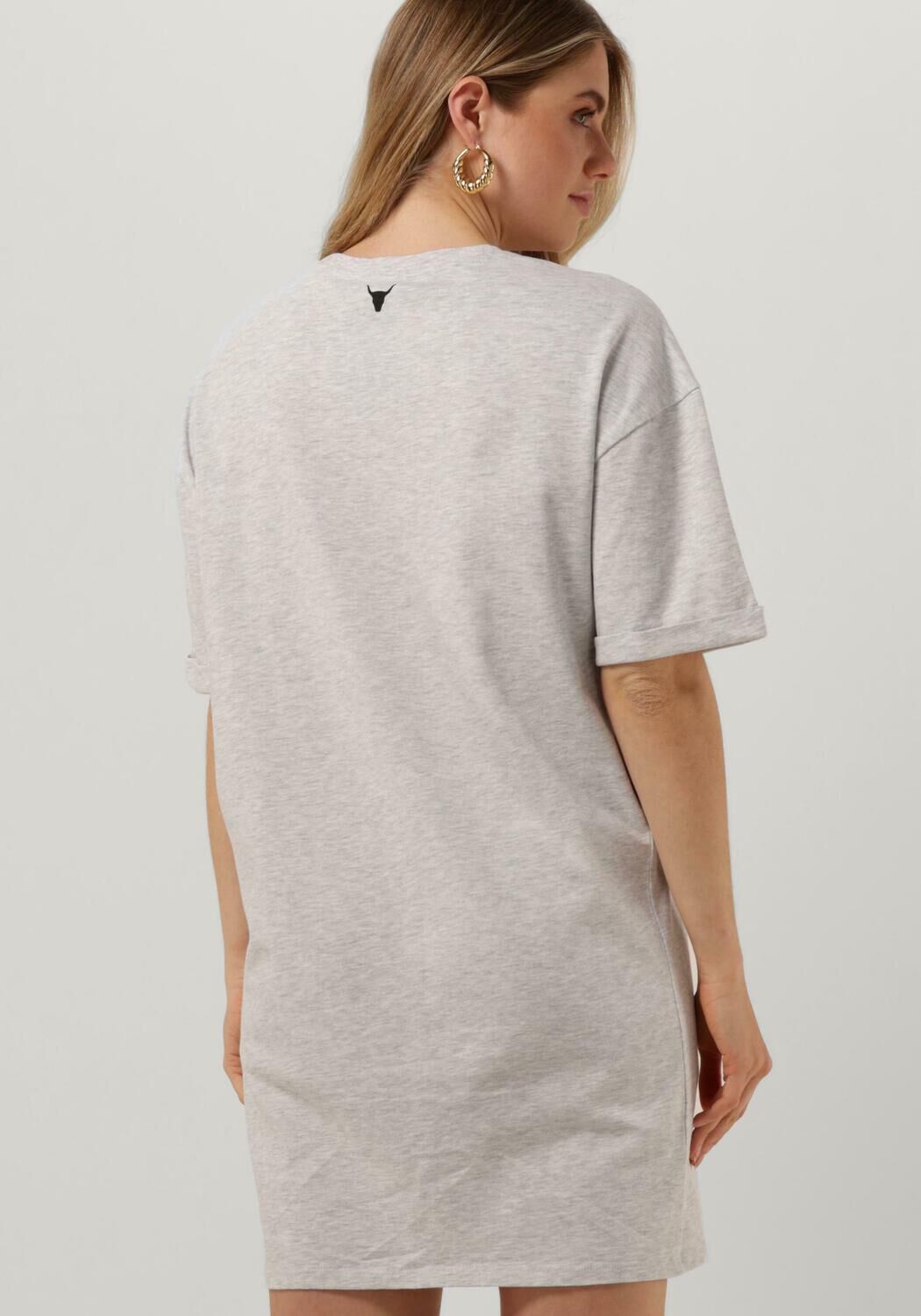 Lichtgrijze ALIX THE LABEL Mini jurk LADIES KNITTED T SHIRT DRESS