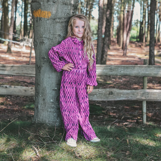 Paarse YOUR WISHES Pantalon CARRE WIDE LEG PANTS - large