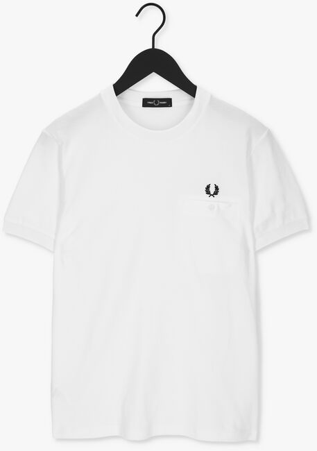 Witte FRED PERRY T-shirt POCKET DETAIL PIQUE SHIRT - large