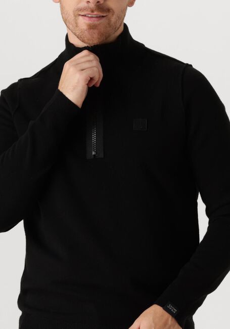 Zwarte BUTCHER OF BLUE Trui CLIFDEN HALFZIP - large
