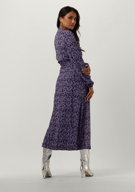 Paarse MODSTR&Ouml;M Midi jurk CHESLI MD PRINT WRAP DRESS - large