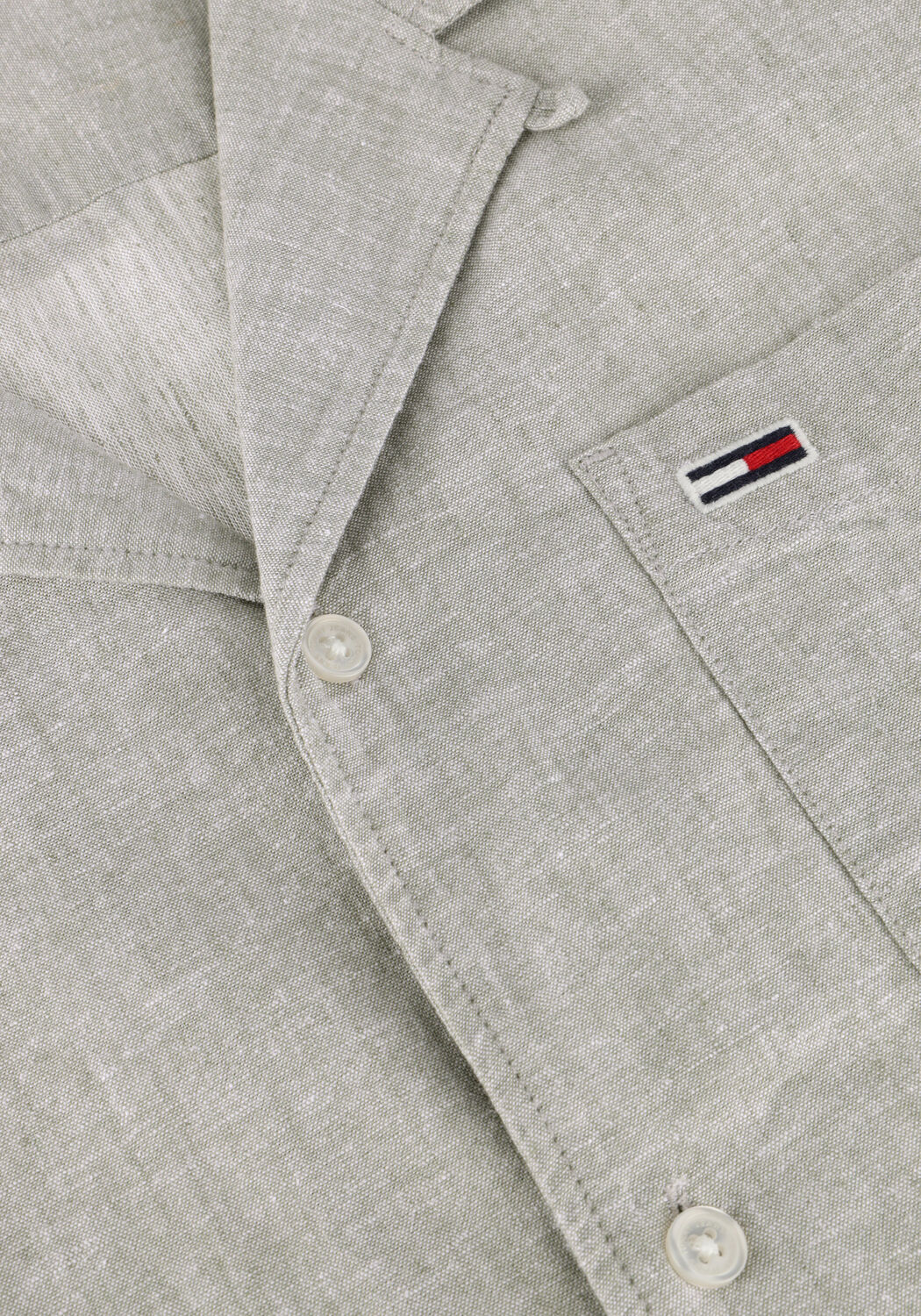 Grijze TOMMY JEANS Casual overhemd TJM LINEN BLEND CAMP SS EXT - large
