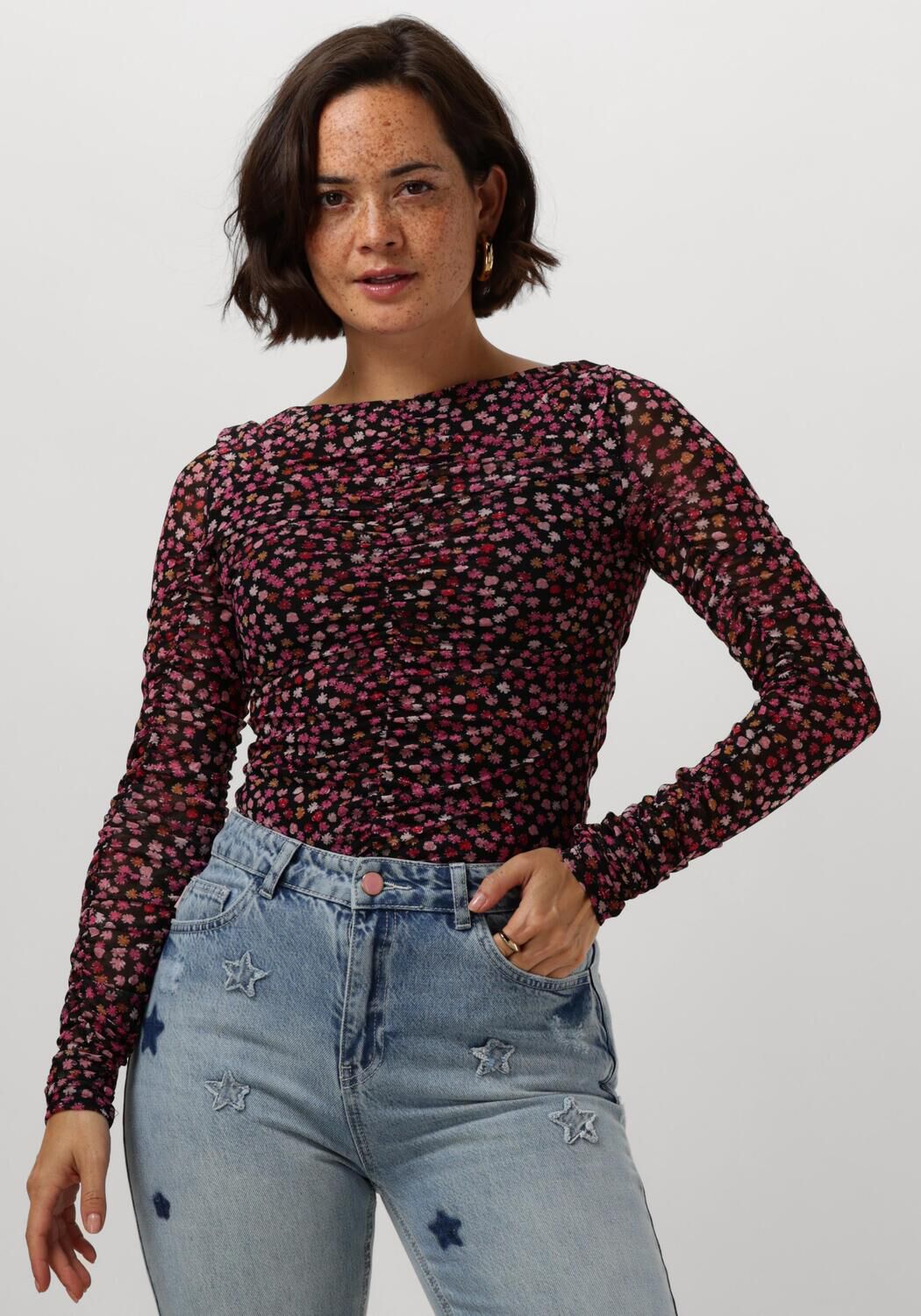 Fabienne Chapot Bloemenprint lange mouw top Pink Dames