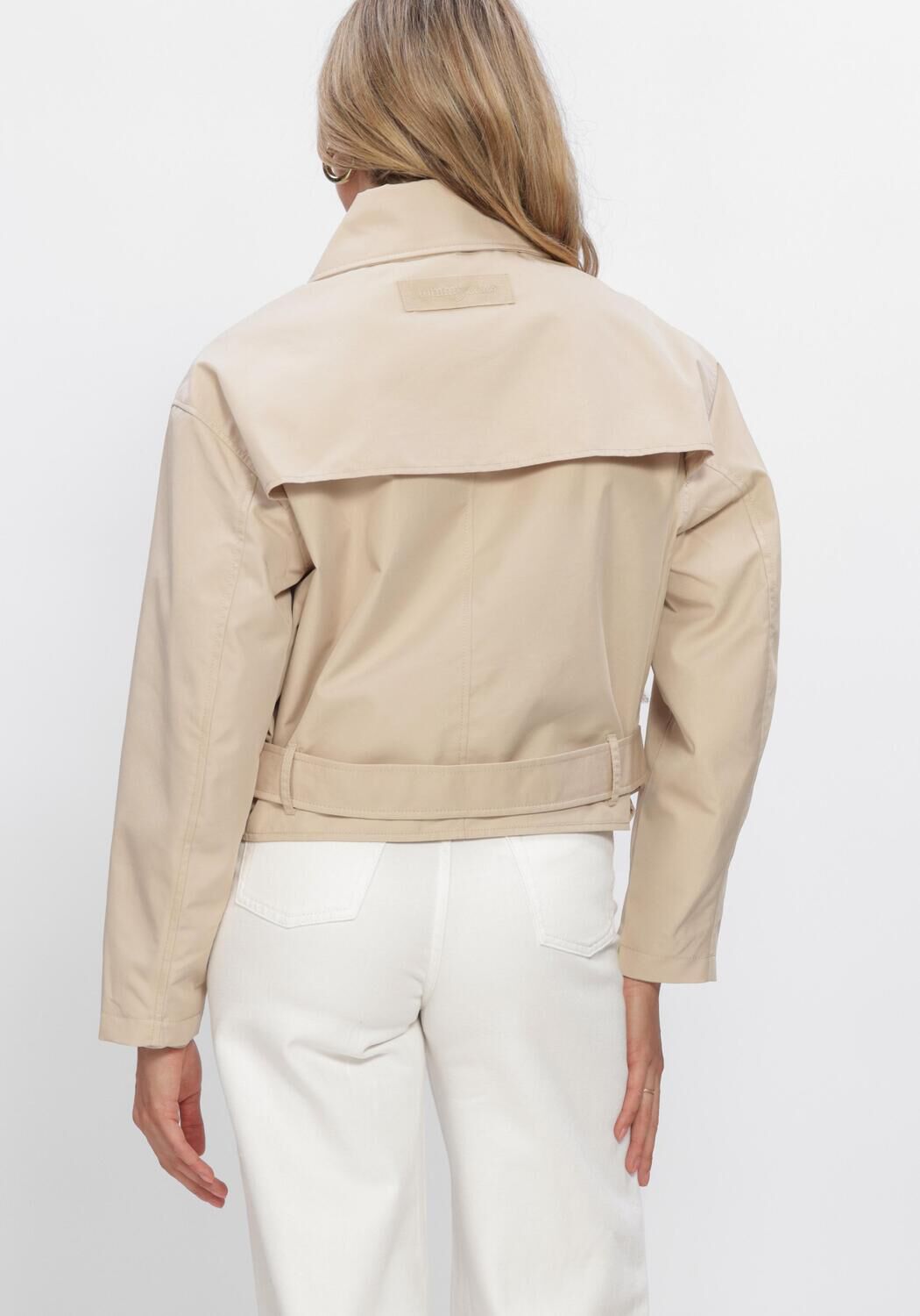 Camel TOMMY JEANS Jack TJW SHORT TRENCH COAT - large