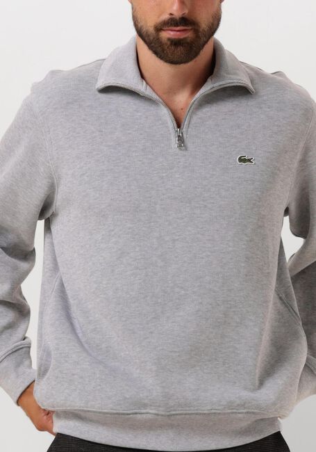 Grijze LACOSTE Trui REGULAR FIT HIGH NECK ZIPPED SWEATSHIRT - large