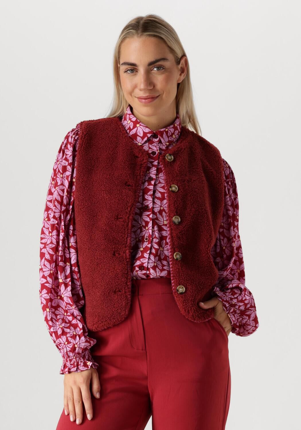 Ydence Rode Dames Blazers Vest Evelynn Red Dames