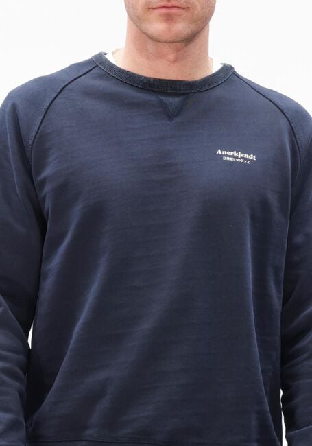 Donkerblauwe ANERKJENDT Sweater AKTIN JAPANESE SWEAT - large