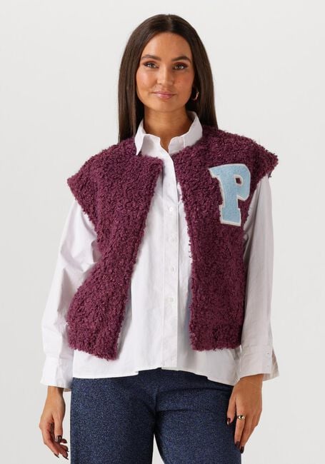Bordeaux POM AMSTERDAM Gilet GILET - TEDDY BASEBALL PLUM - large