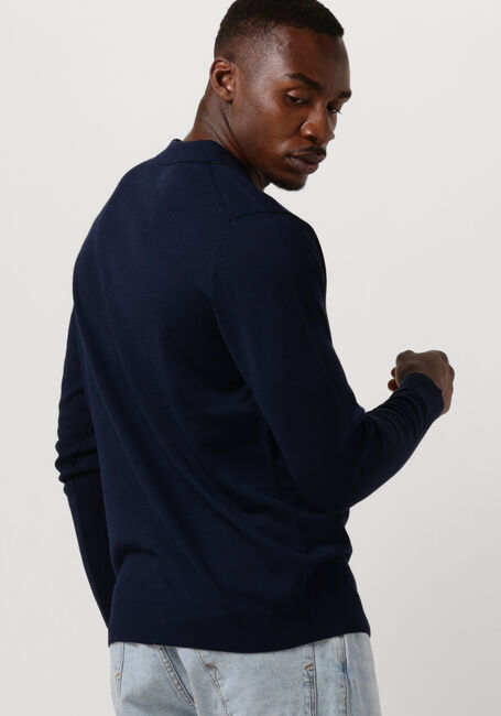 Donkerblauwe SELECTED HOMME Polo SLHTOWN MERINO COOLMAX KNIT POLO NOOS - large
