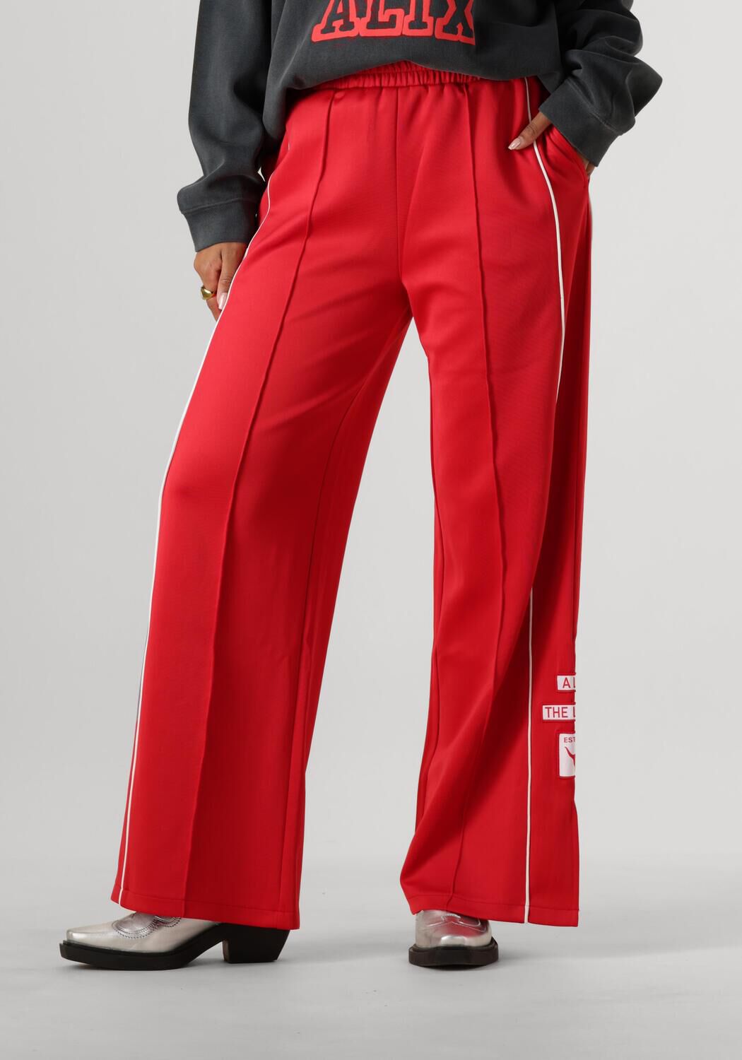 ALIX THE LABEL Dames Broeken Ladies Knitted Training Pants Rood