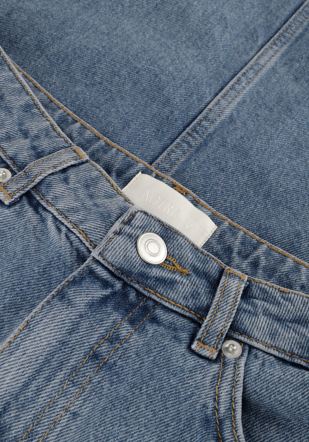 Blauwe NOTRE-V Midirok DENIM MAXI SKIRT - large