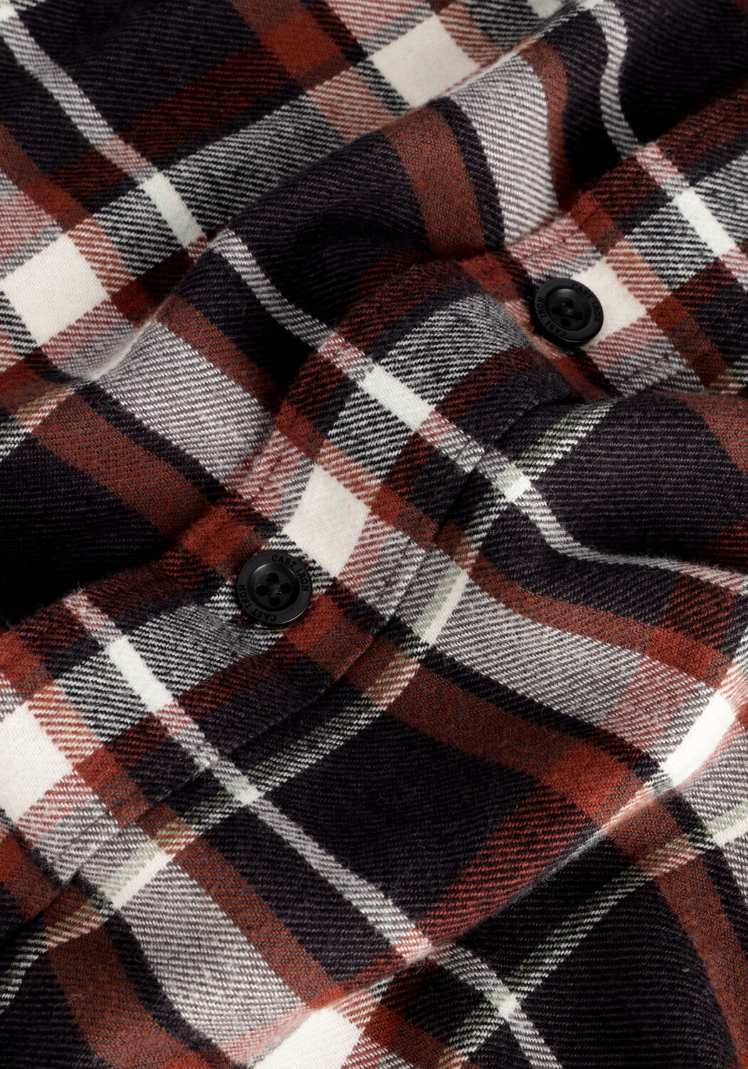 Bruine CAST IRON Casual overhemd LONG SLEEVE SHIRT BRUSHED YARN DYED CHECK - large