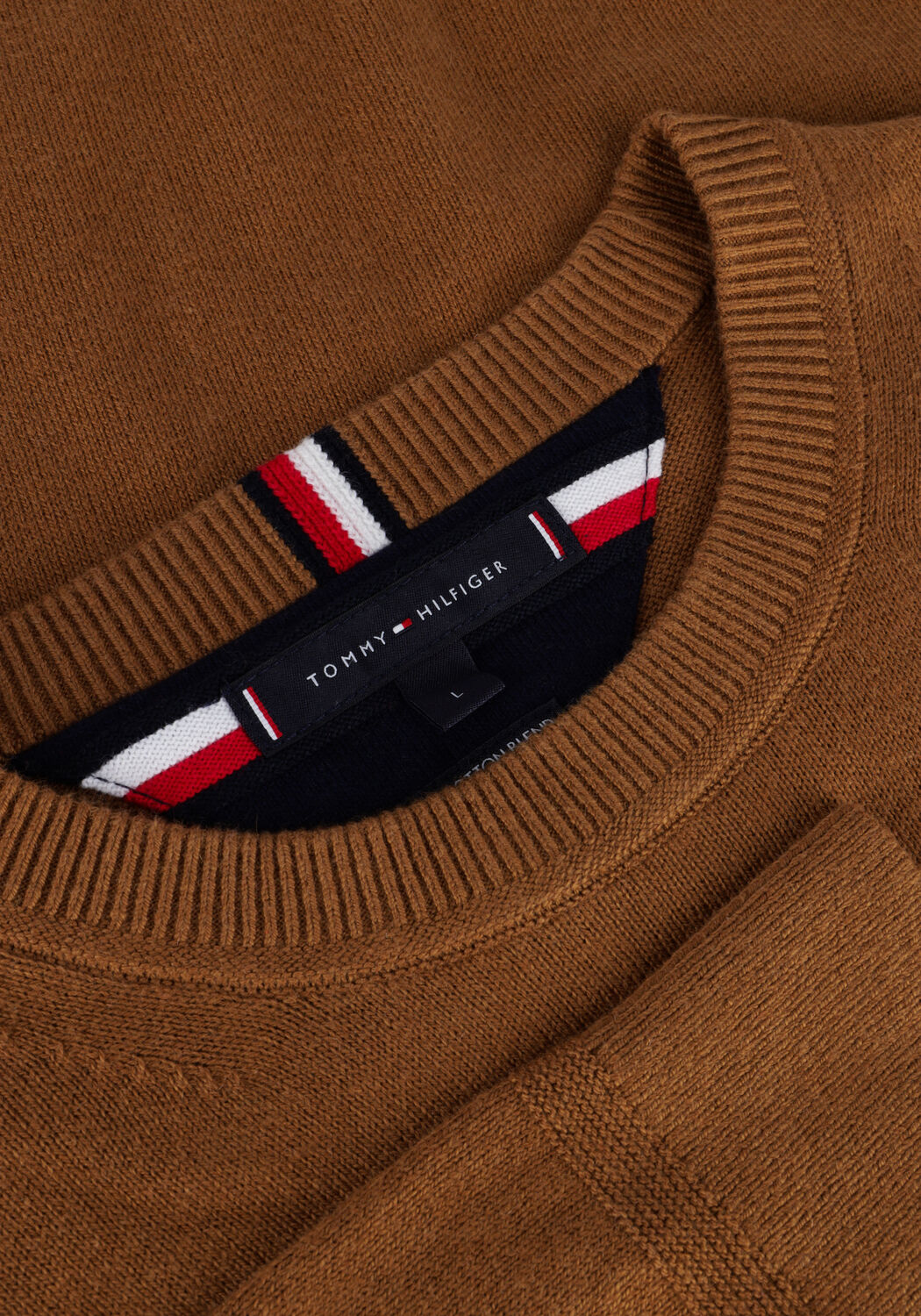 Bruine TOMMY HILFIGER Trui PIMA ORG CTN CASHMERE CREW NECK - large