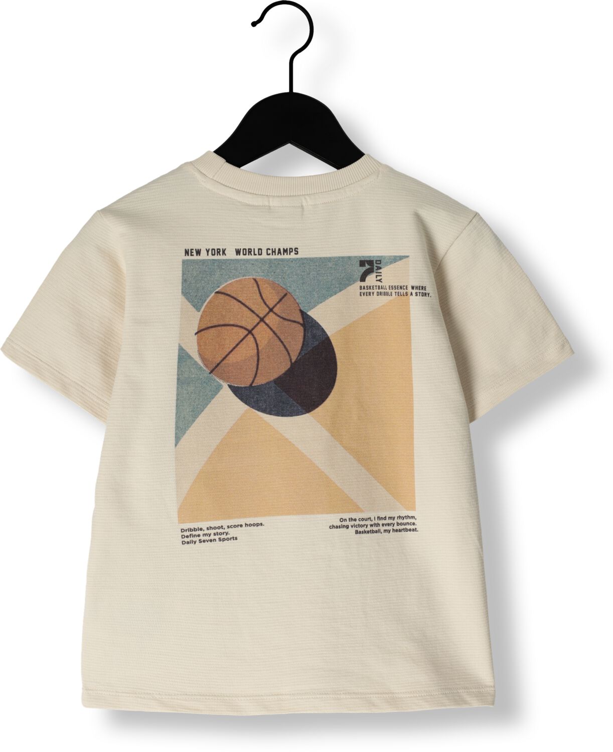 DAILY7 Jongens Polo's & T-shirts T-shirt Structure Backprint Zand