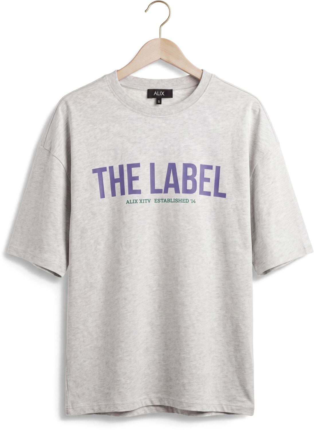Alix The Label Dames Tops & T-shirts Ladies Knitted The Label Oversized T-shirt - Lichtgrijs, foto 2