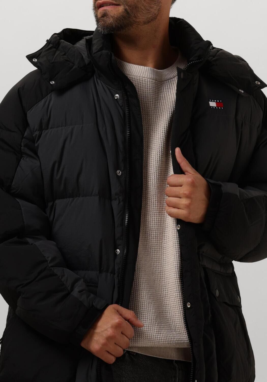 TOMMY JEANS Heren Jassen Tjm Two Tone Parka Zwart