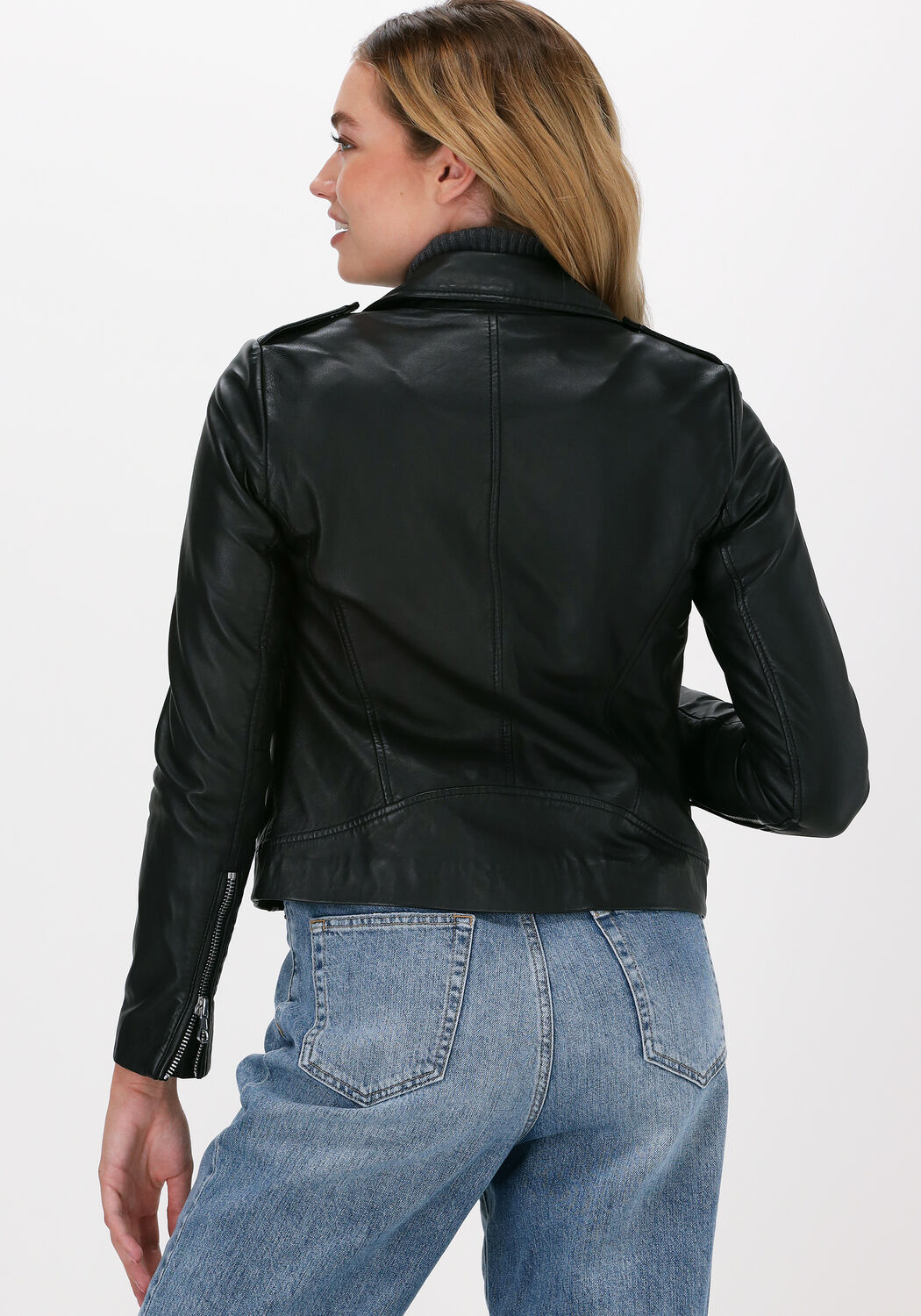 zwarte set leren jas 67950